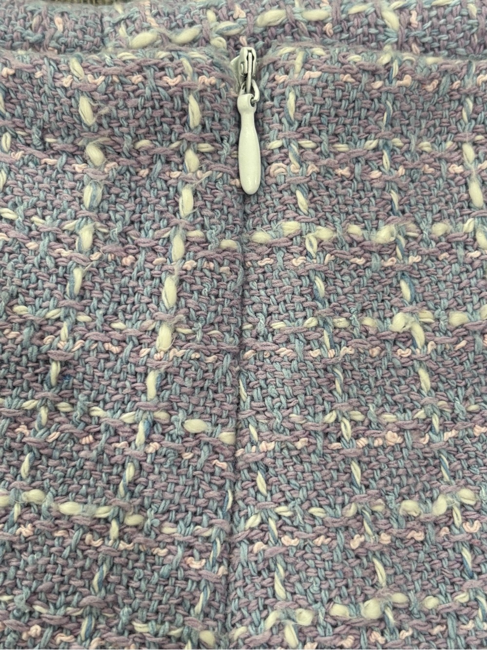 Zara Lavender Tweed Mini Skirt Size L - Picture 4 of 10